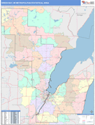 Green Bay Metro Area Digital Map Color Cast Style